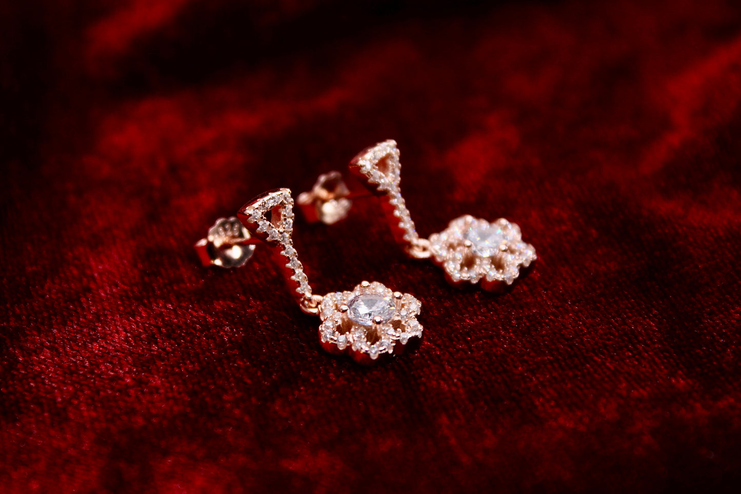 Flower Earrings Tops Sterling Silver