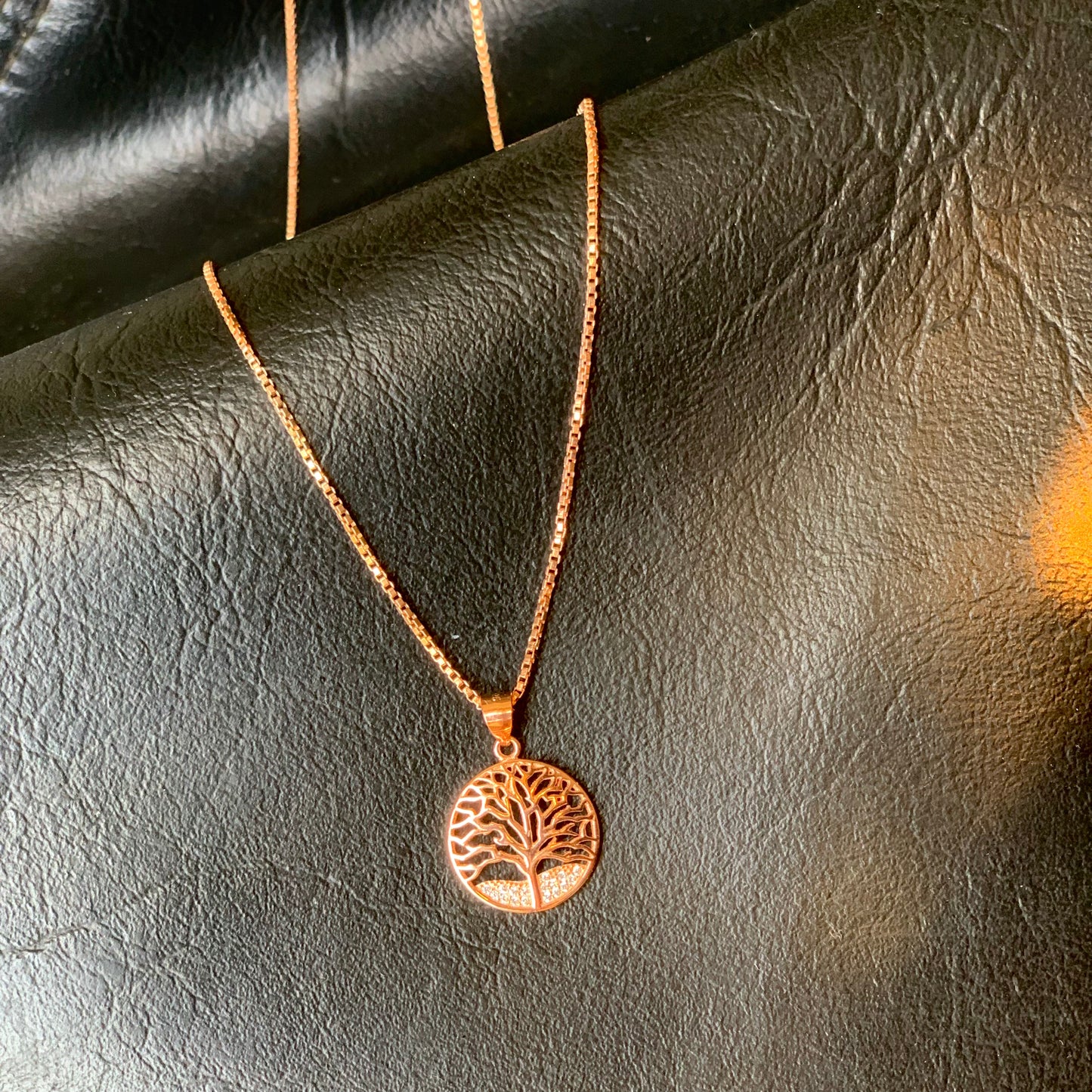 Tree Necklace Rose Gold Pure Silver