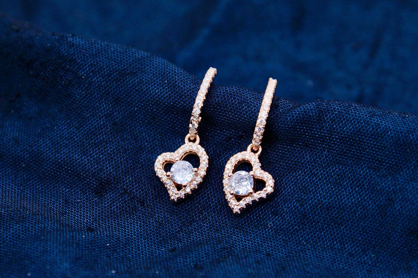 Heart Tops Diamond Sterling Silver Rose Gold