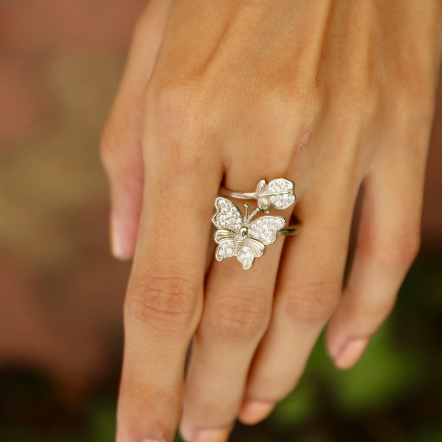 Adjustable Butterfly Ring 925 Sterling Silver