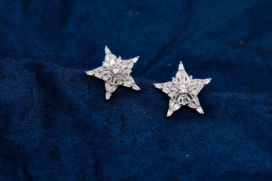 Star Diamond Sterling Silver Earring