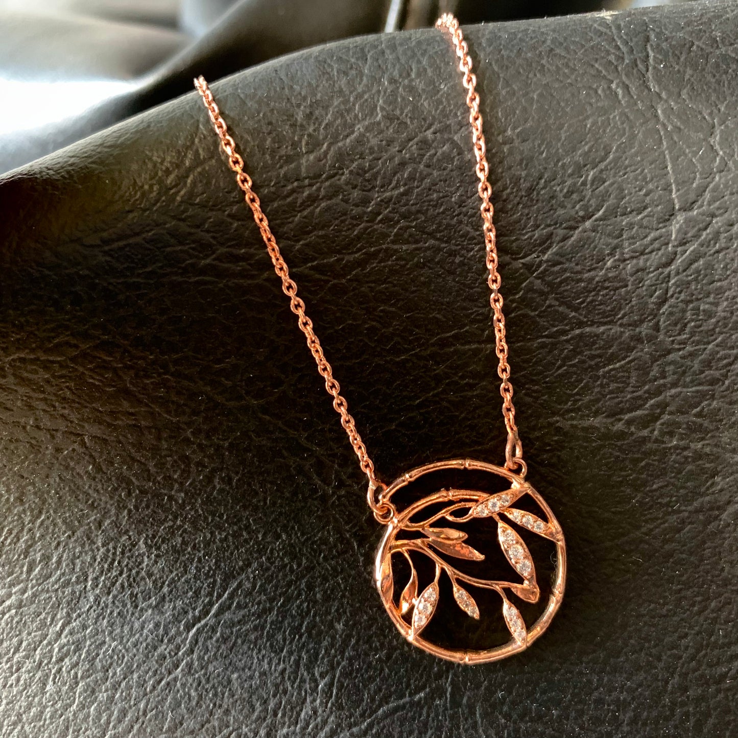Modern Necklace Rose Gold Pure Silver