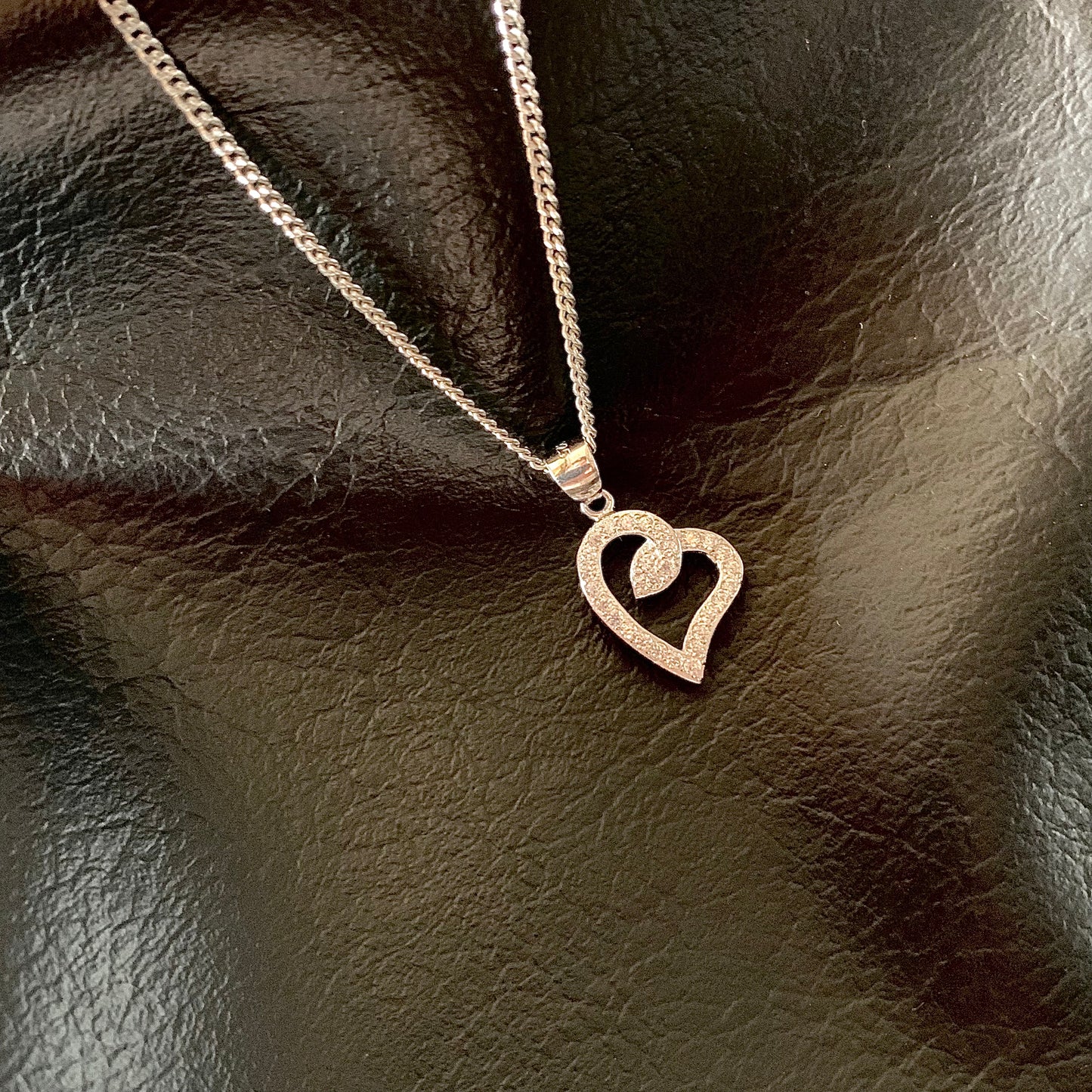 Heart Pendant Necklace Pure Silver