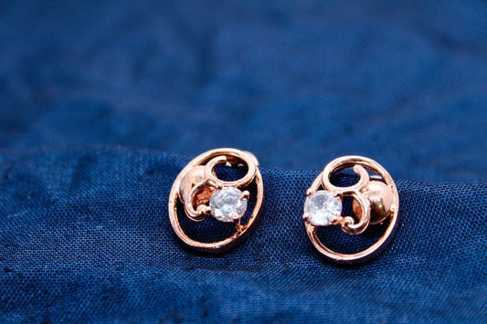 Premium Solitaire Diamond Earring Rose Gold
