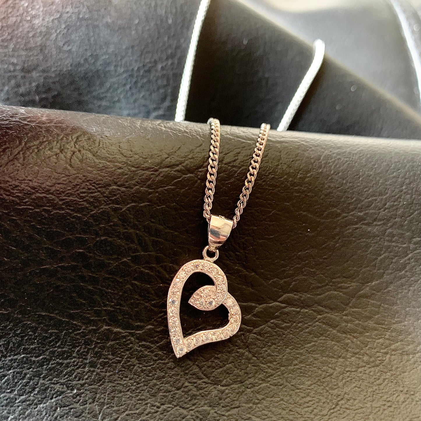 Heart Pendant Necklace Pure Silver