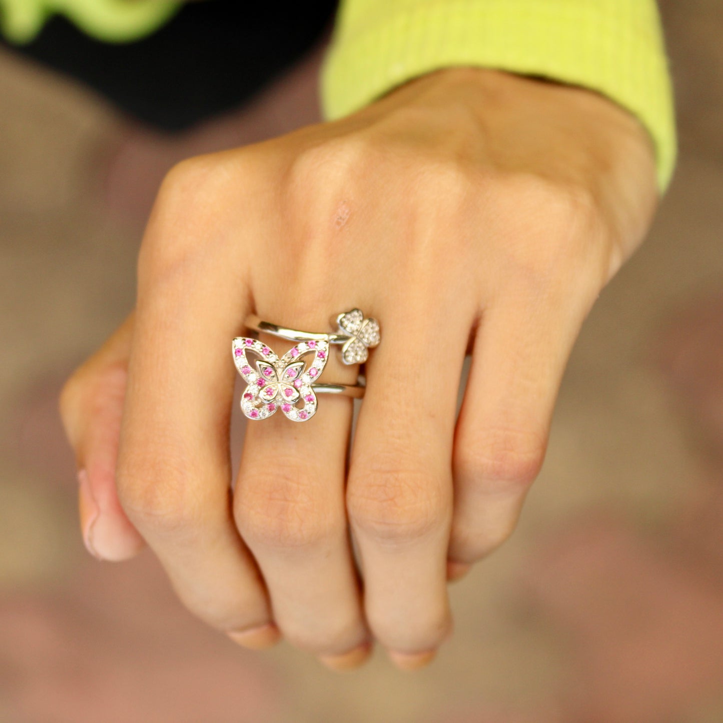 Adjustable Butterfly Ring 925 Sterling Silver