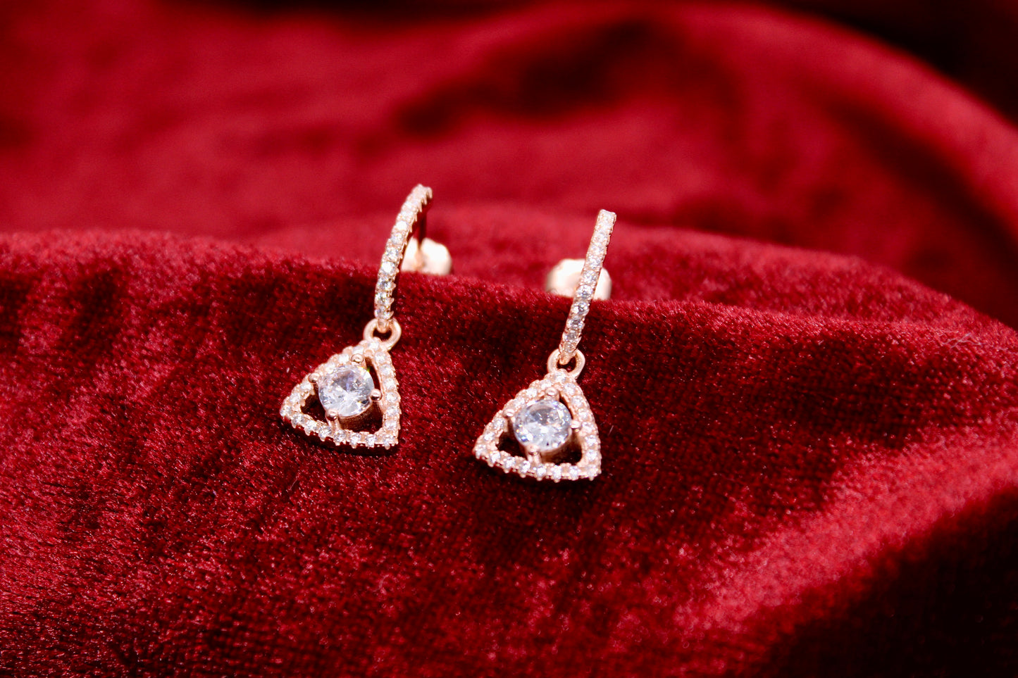 Triangle Earrings Tops Sterling Silver