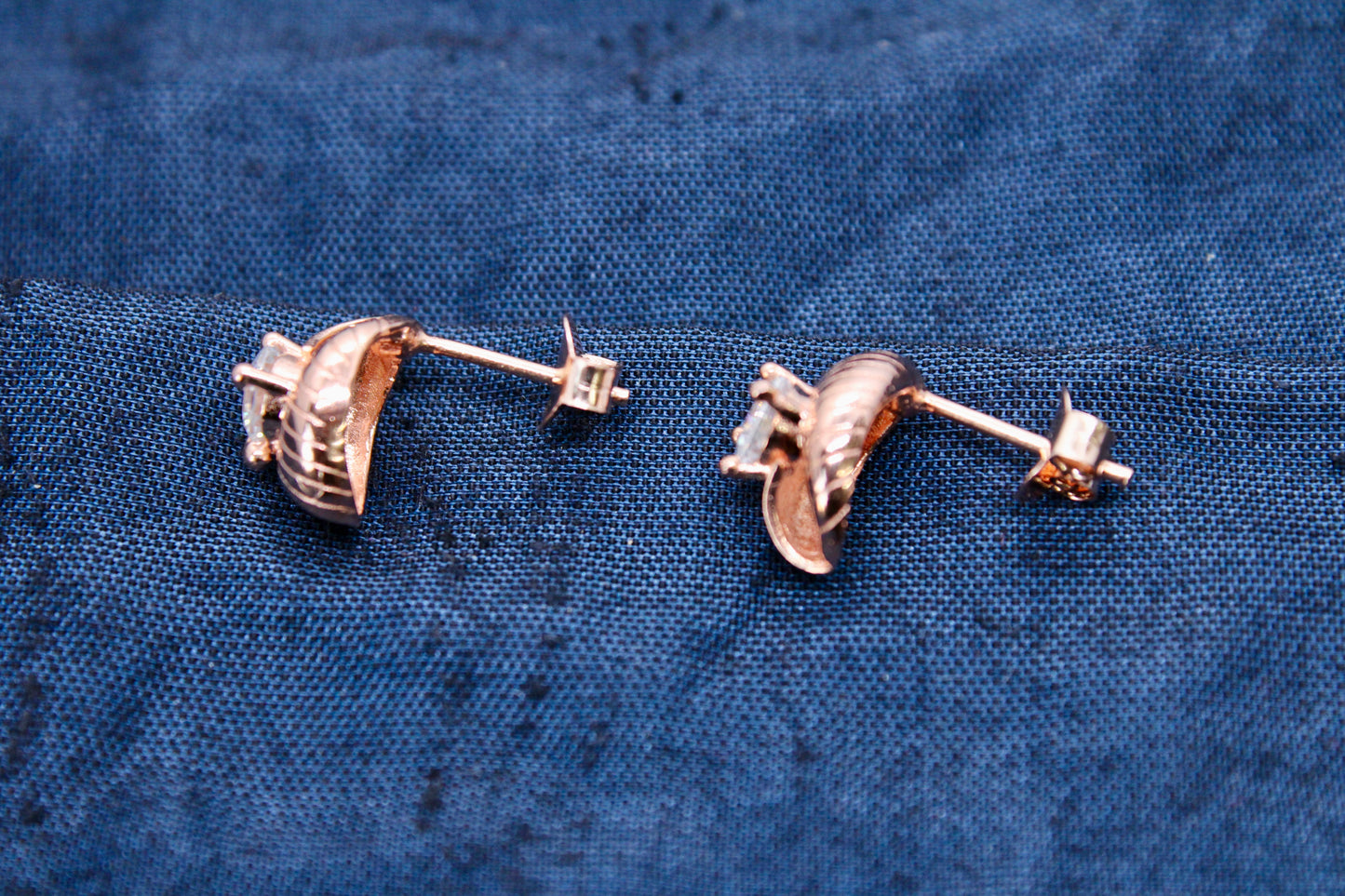 Diamond Solitaire Sterling Silver Rose Gold