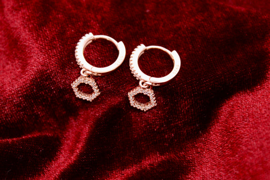 Square shape Earrings Tops Sterling Silver