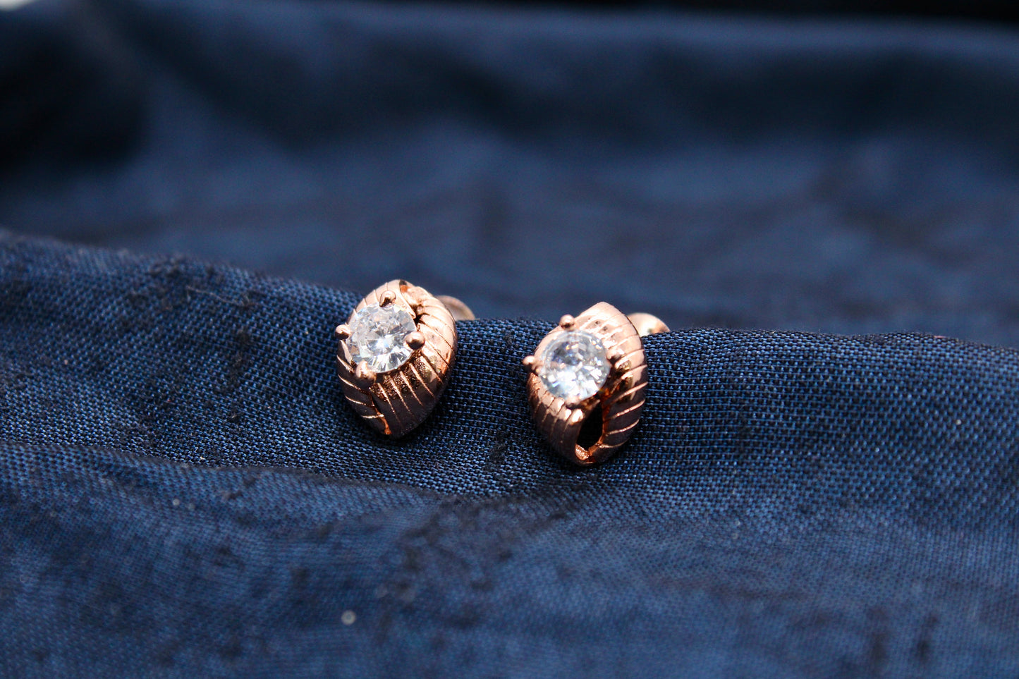 Diamond Solitaire Sterling Silver Rose Gold