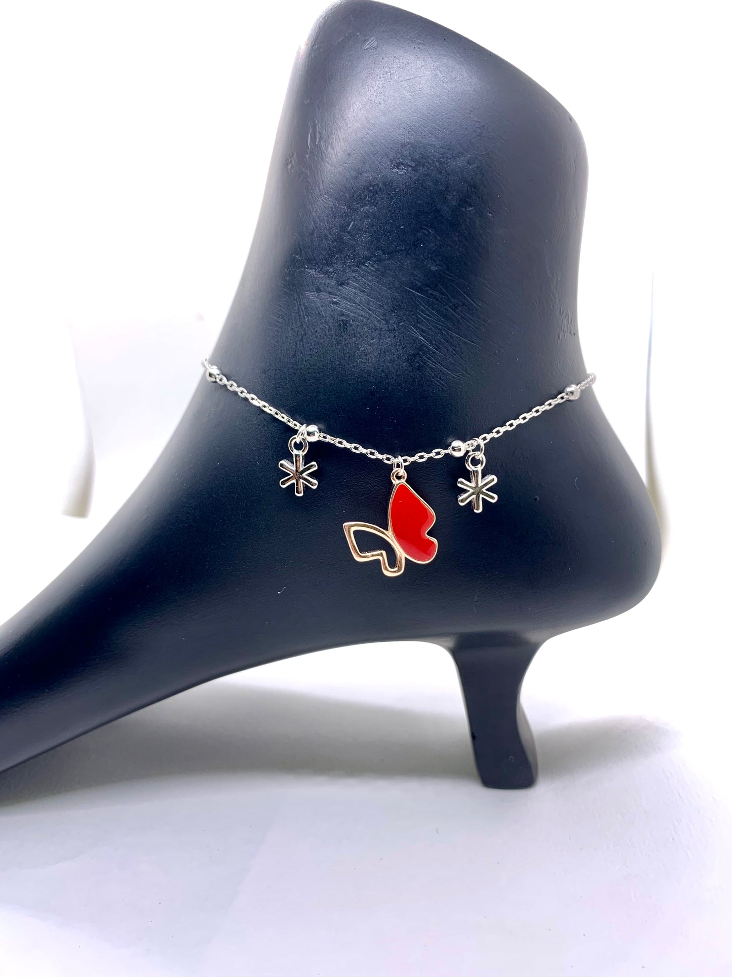 Butterfly Chain Anklet Pure Silver
