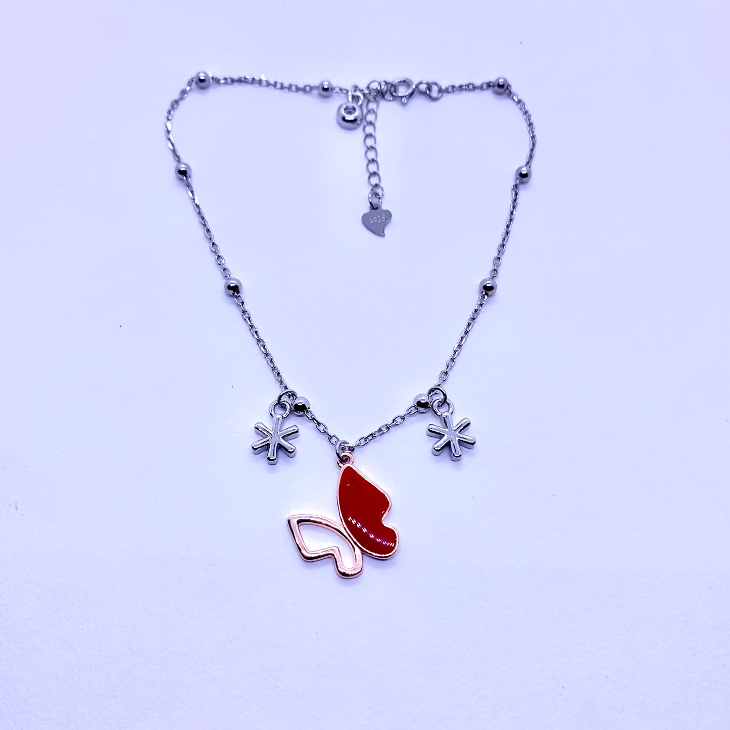 Butterfly Chain Anklet Pure Silver