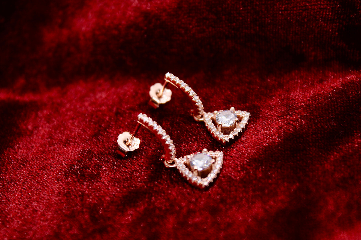 Triangle Earrings Tops Sterling Silver