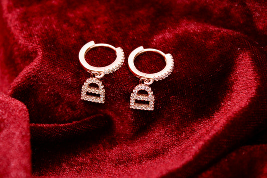 Lock shape Earrings Tops Sterling Silver