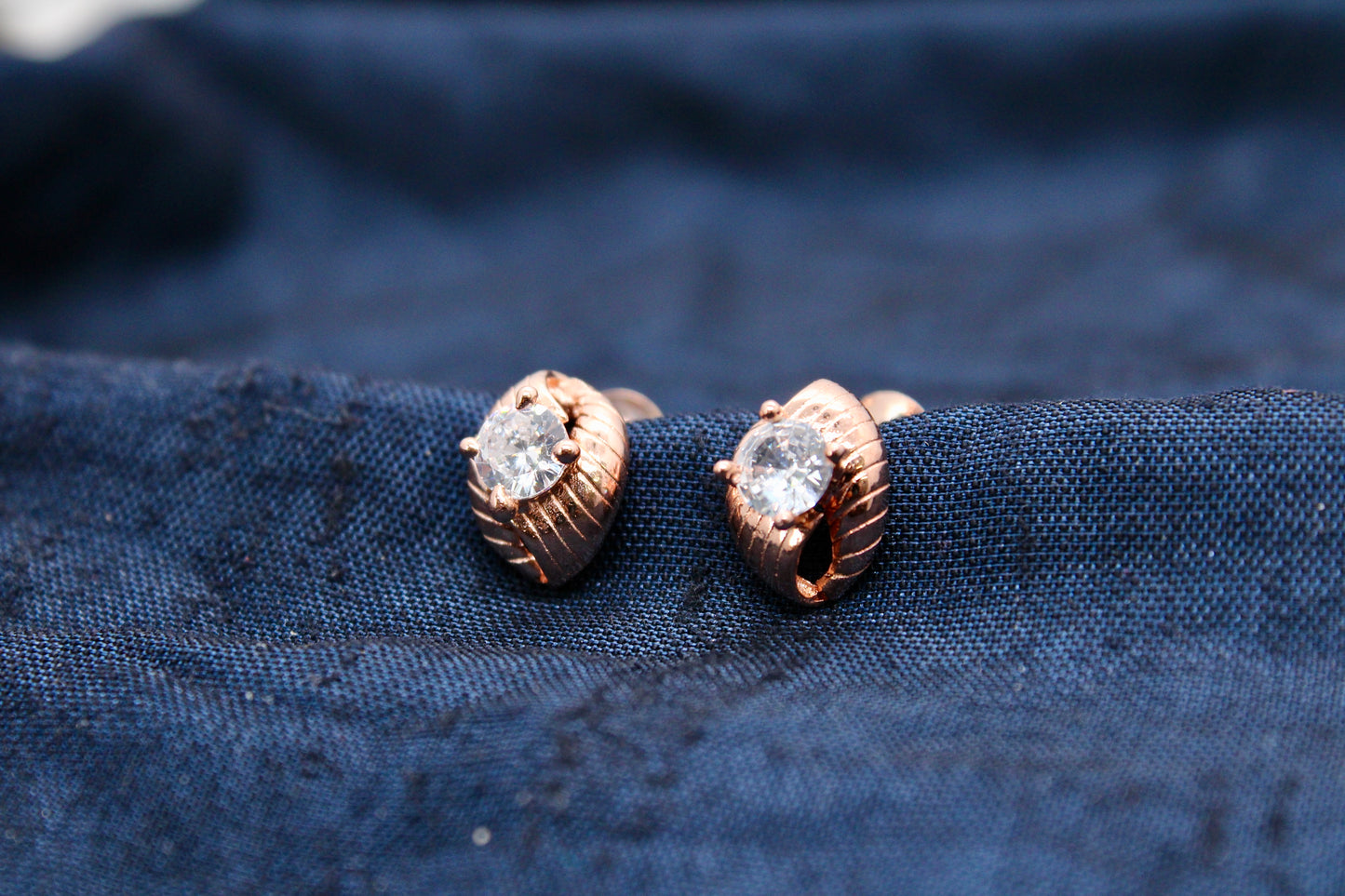 Diamond Solitaire Sterling Silver Rose Gold