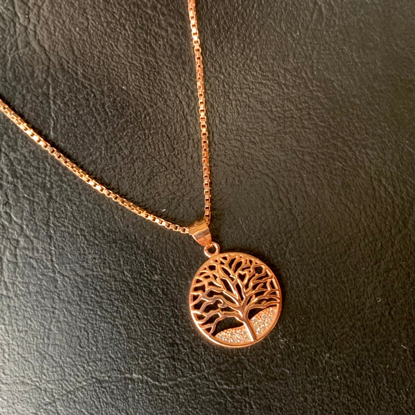 Tree Necklace Rose Gold Pure Silver