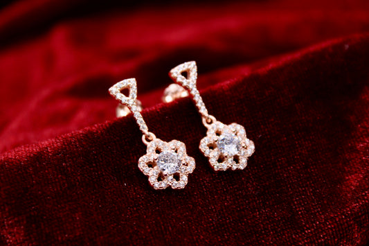 Flower Earrings Tops Sterling Silver