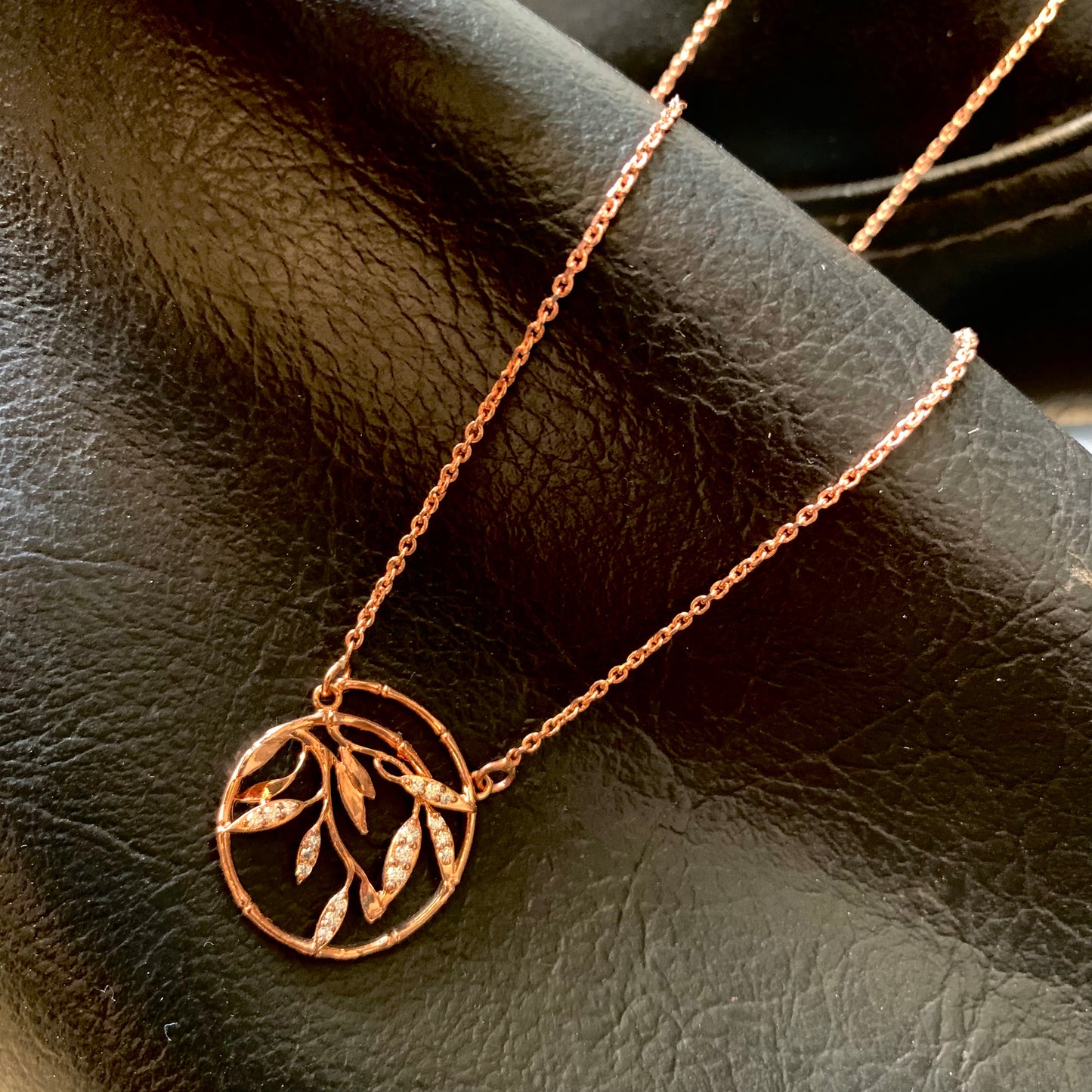 Modern Necklace Rose Gold Pure Silver