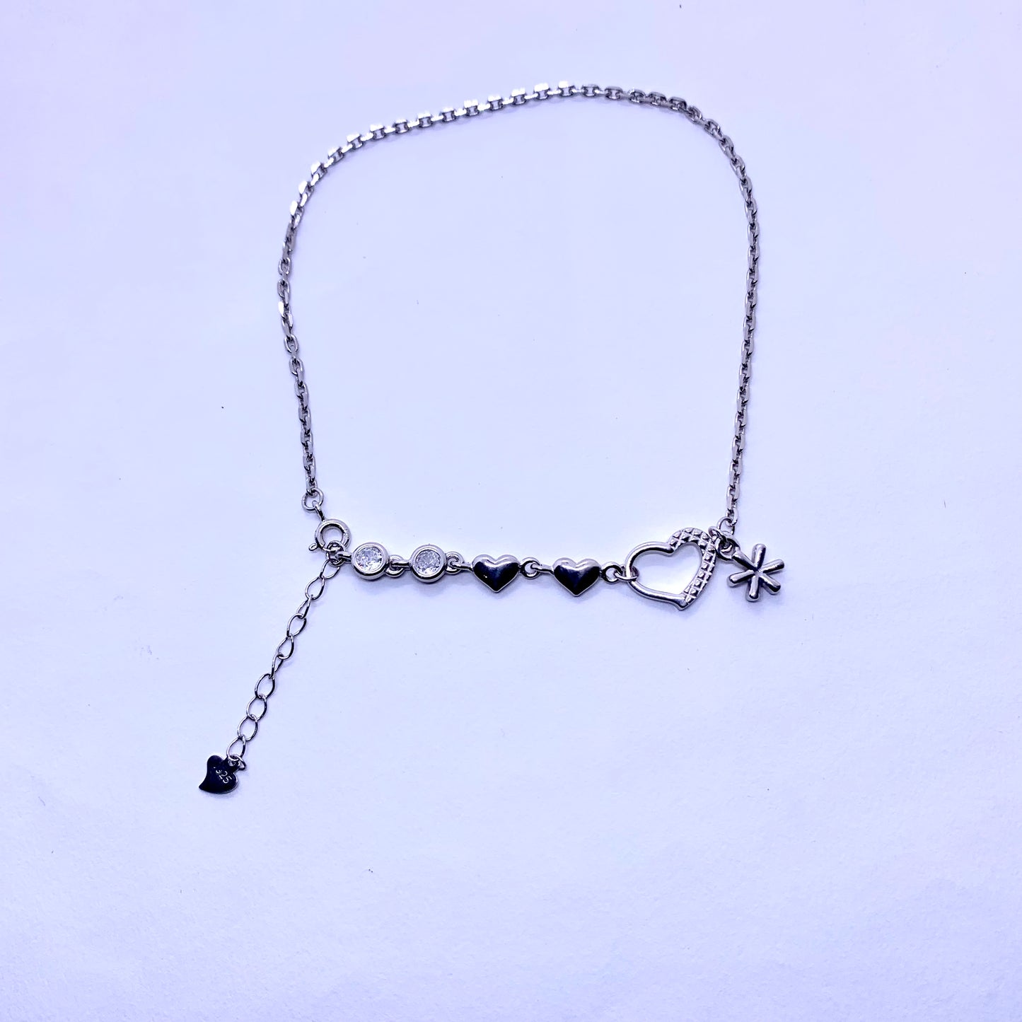 Heart Chain Anklet Pure Silver