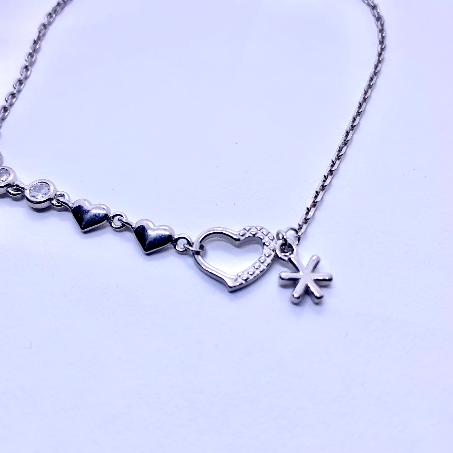 Heart Chain Anklet Pure Silver