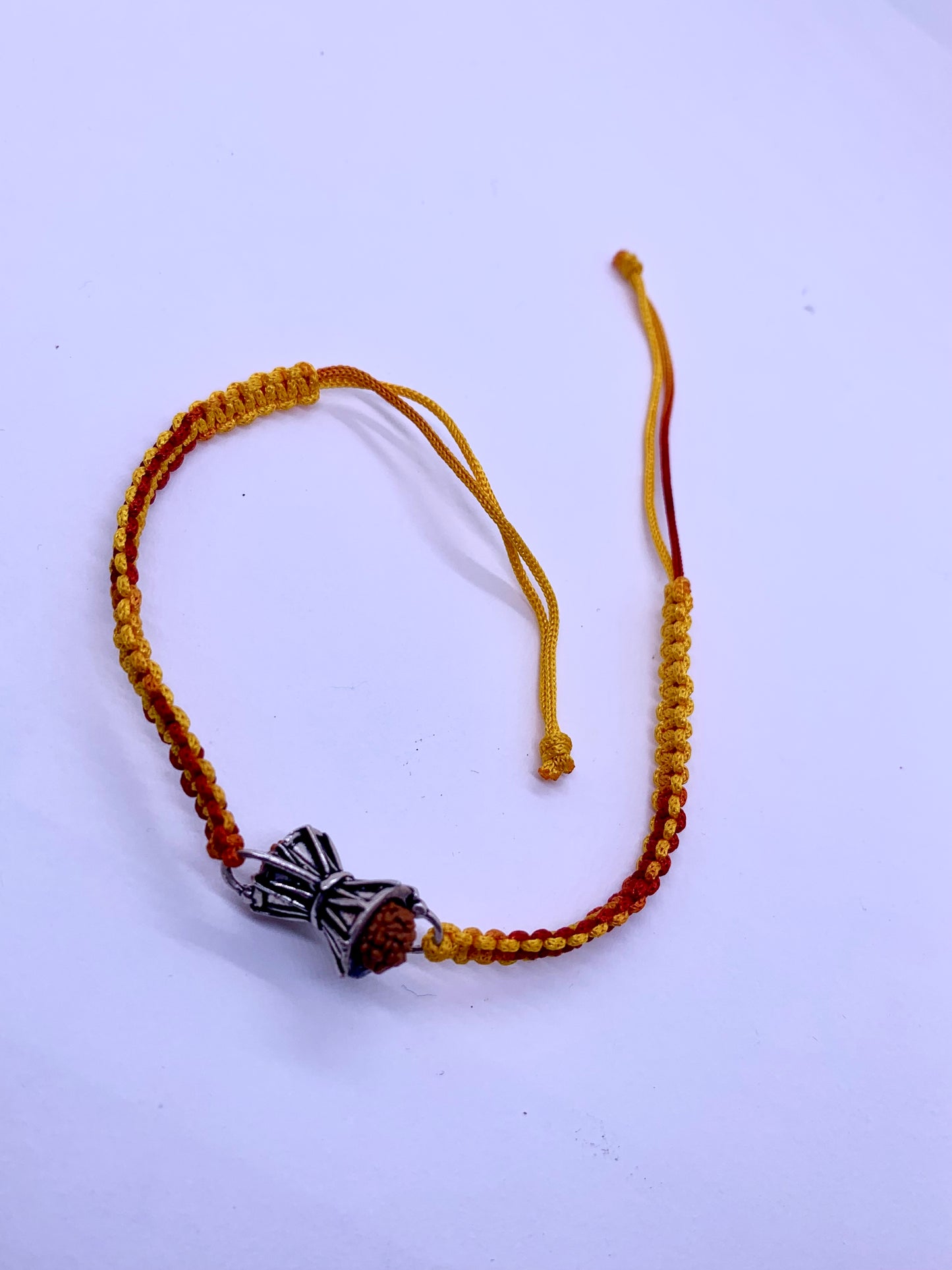 Shiv Dumru Sterling Silver Rakhi - Silver Jewelery 925