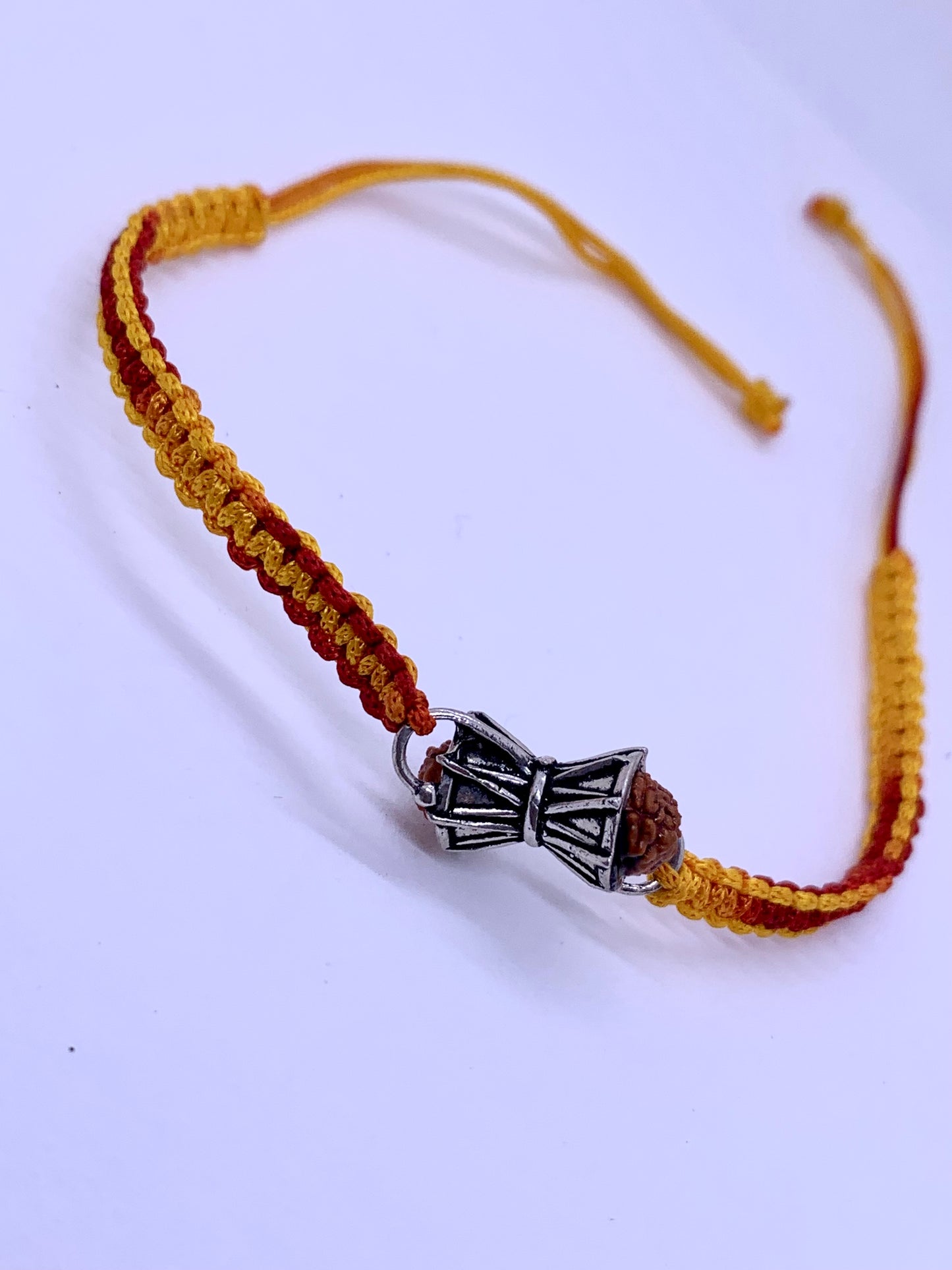 Shiv Dumru Sterling Silver Rakhi - Silver Jewelery 925