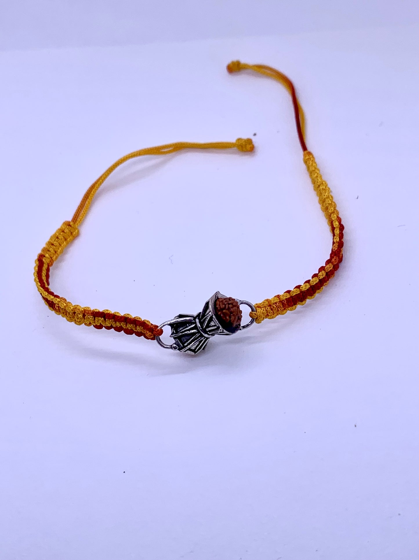 Shiv Dumru Sterling Silver Rakhi - Silver Jewelery 925
