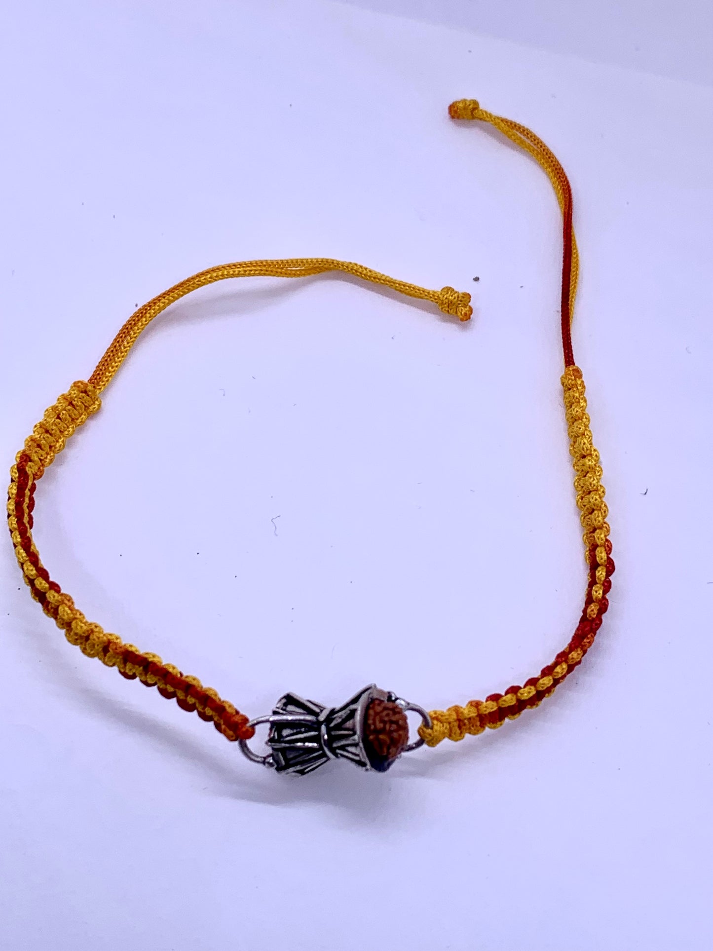 Shiv Dumru Sterling Silver Rakhi - Silver Jewelery 925