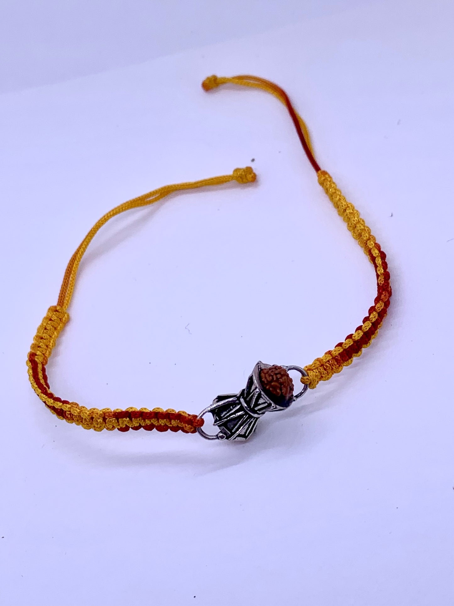 Shiv Dumru Sterling Silver Rakhi - Silver Jewelery 925