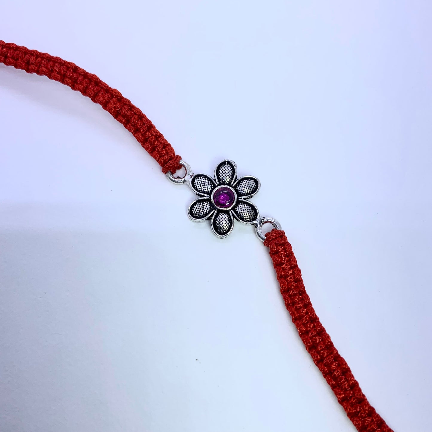 Flower Sterling Silver Rakhi - Silver Jewelery 925