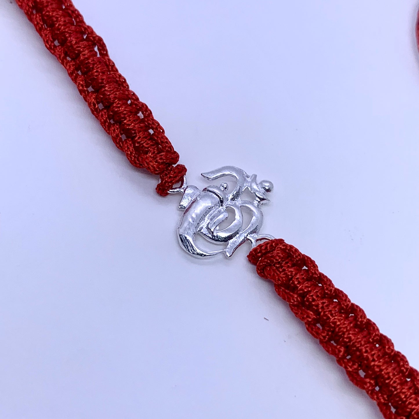 OM & Ganesha Sterling Silver Rakhi - Silver Jewelery 925