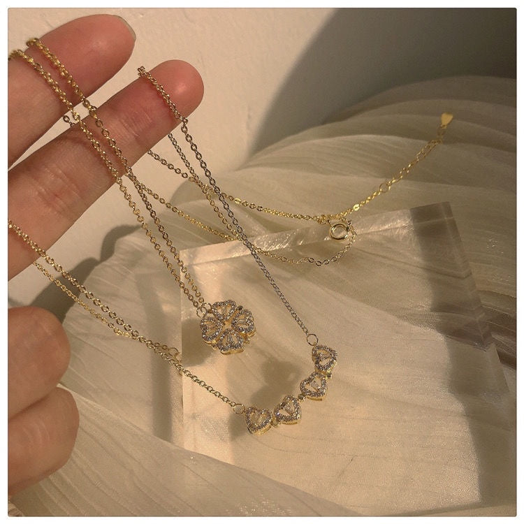 Pure Silver Magnet Necklace 2 in 1 - Silver Jewelery 925