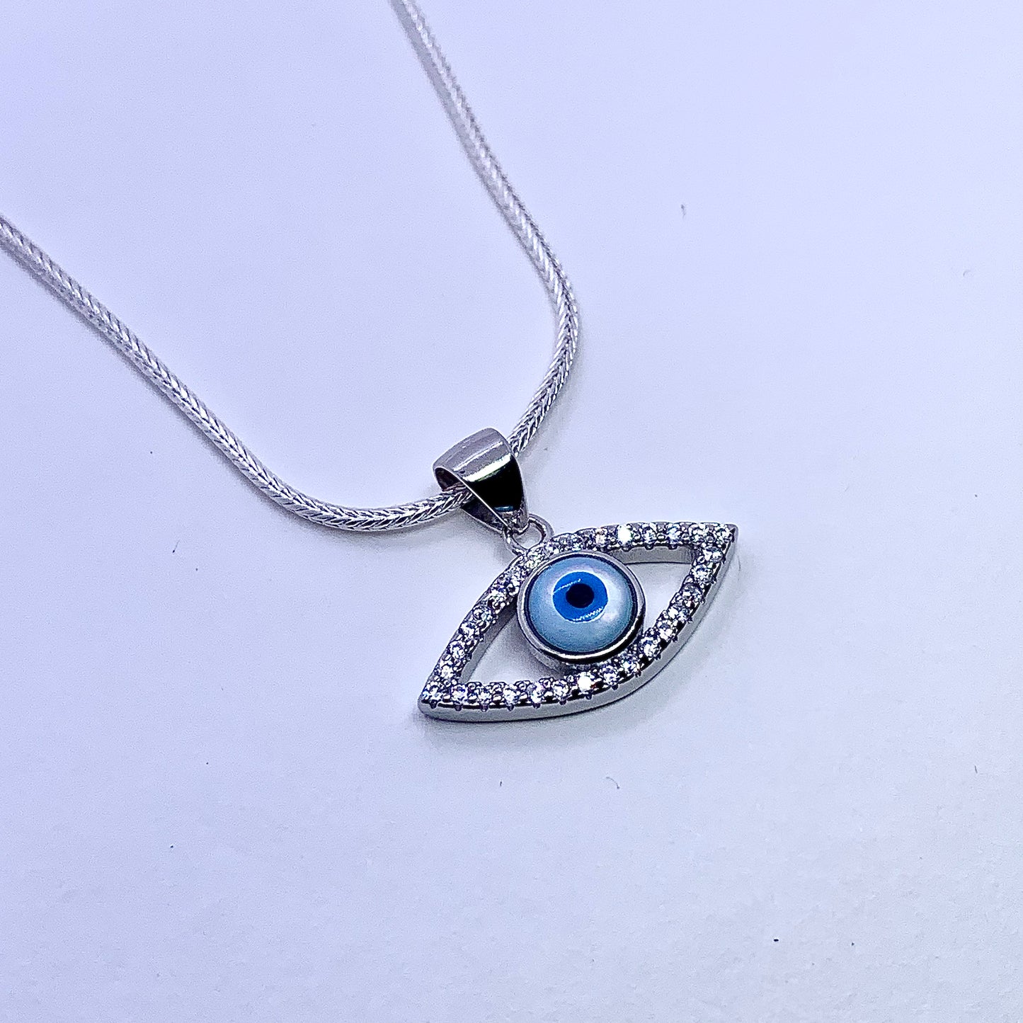 Evil Eye Necklace Pendant - Silver Jewelery 925