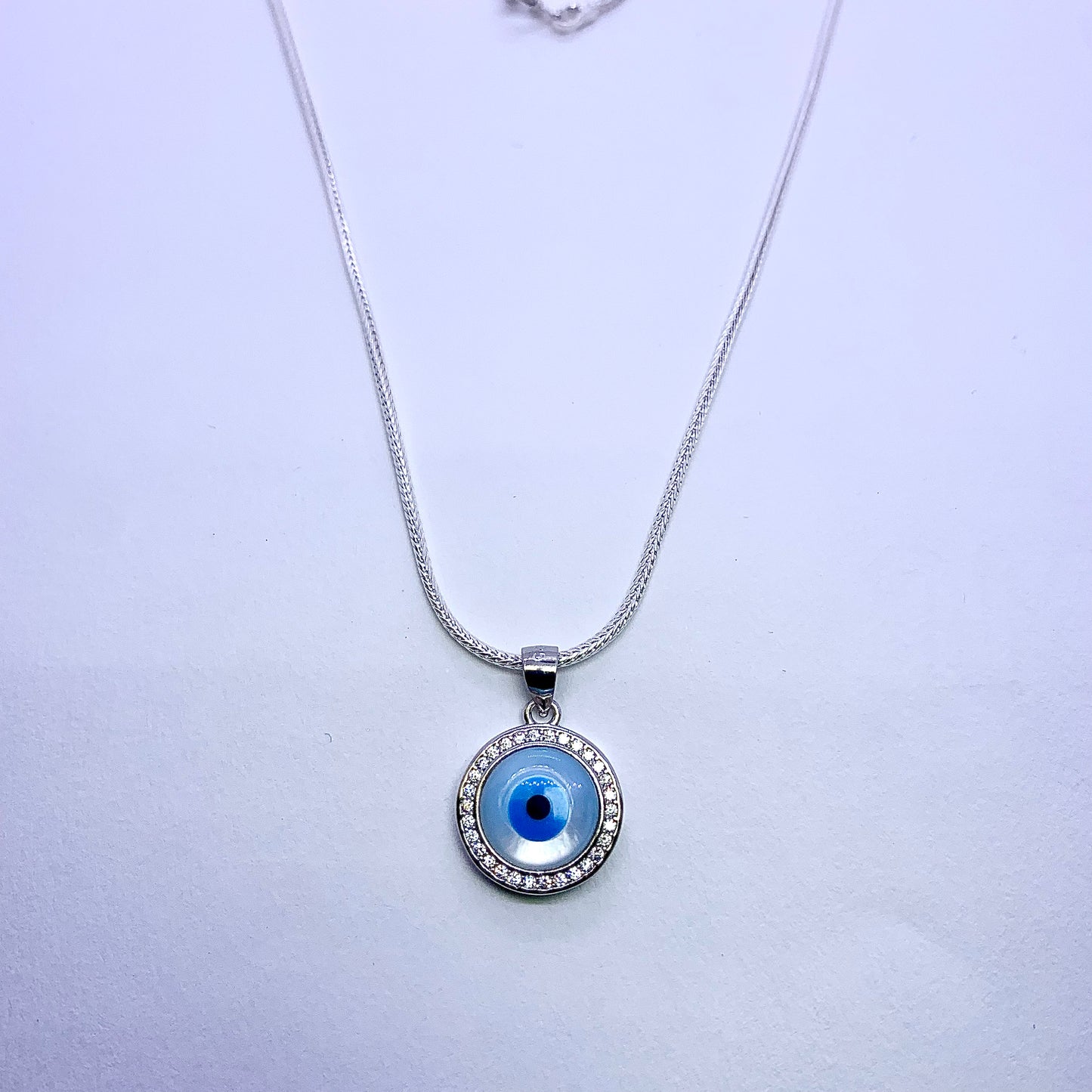 Evil Eye Necklace Pendant - Silver Jewelery 925