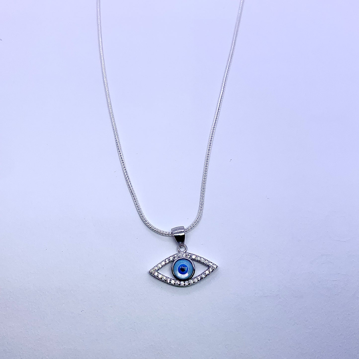 Evil Eye Necklace Pendant - Silver Jewelery 925