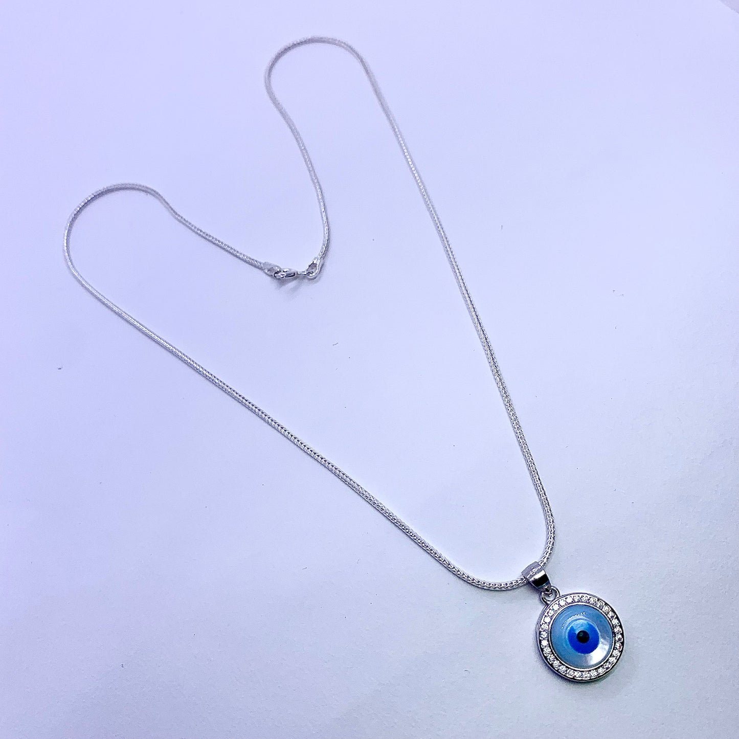 Evil Eye Necklace Pendant - Silver Jewelery 925