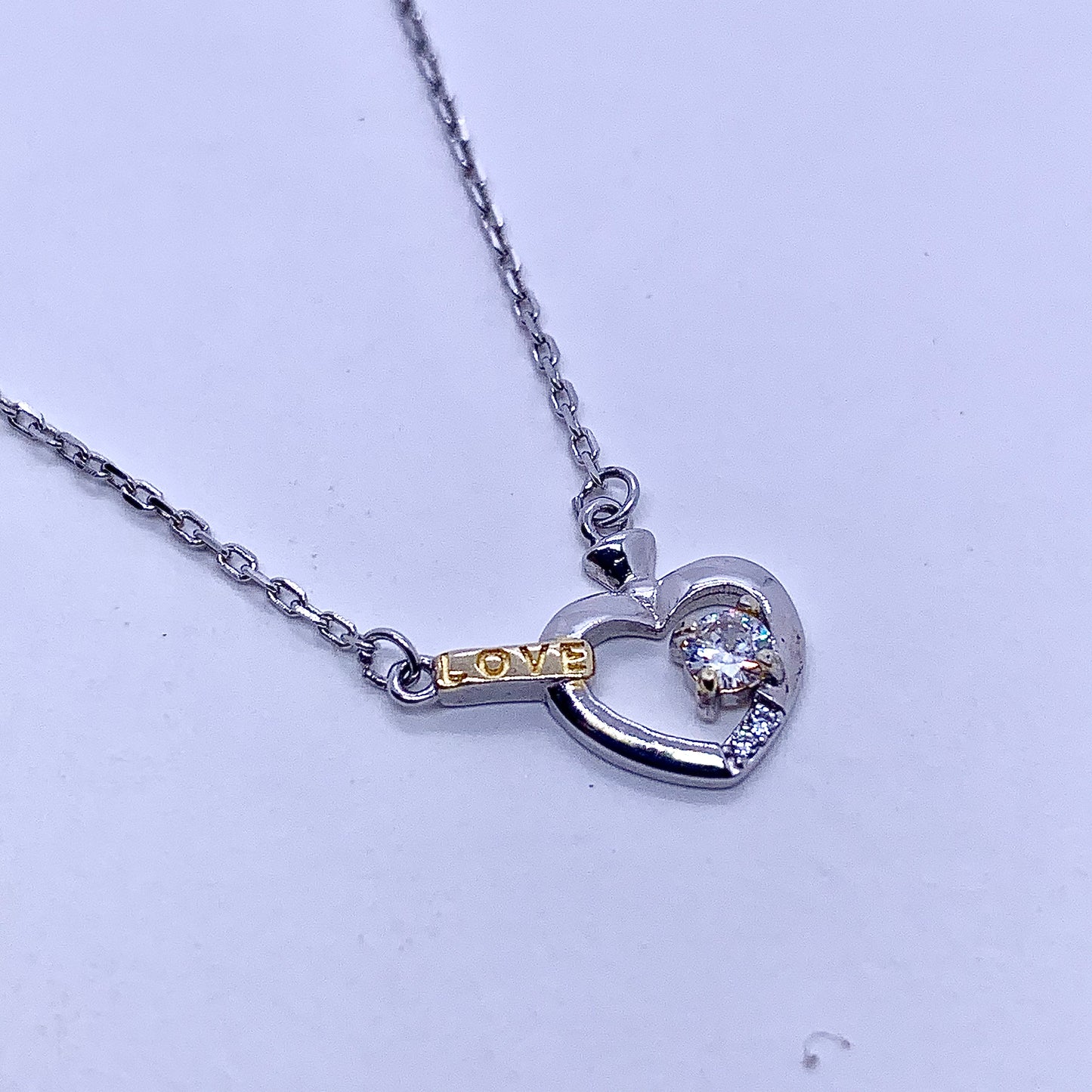 Heart Love Necklace Pendant - Silver Jewelery 925