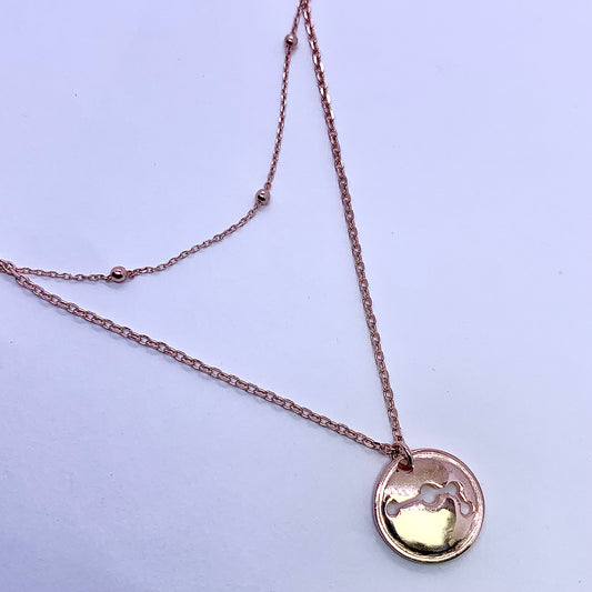 Gun Necklace Pendant Rose Gold - Silver Jewelery 925