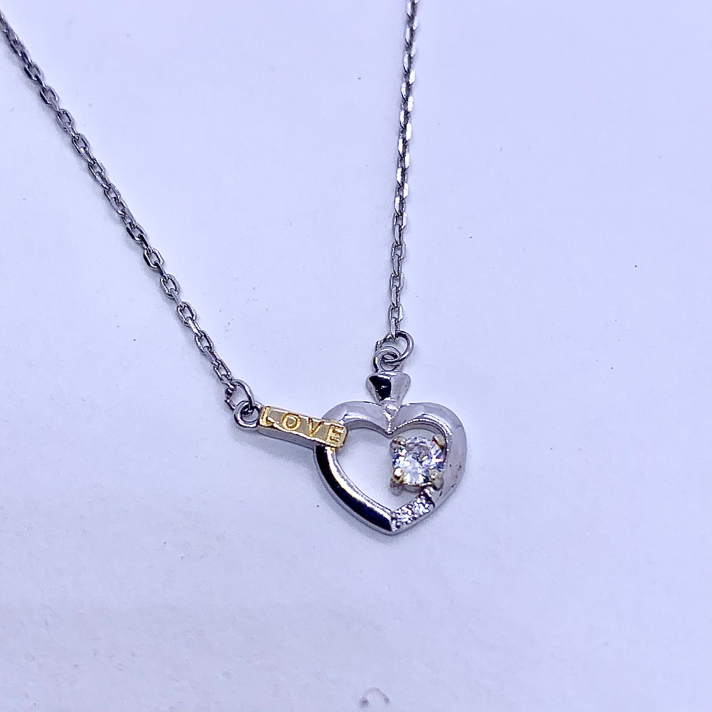 Heart Love Necklace Pendant - Silver Jewelery 925