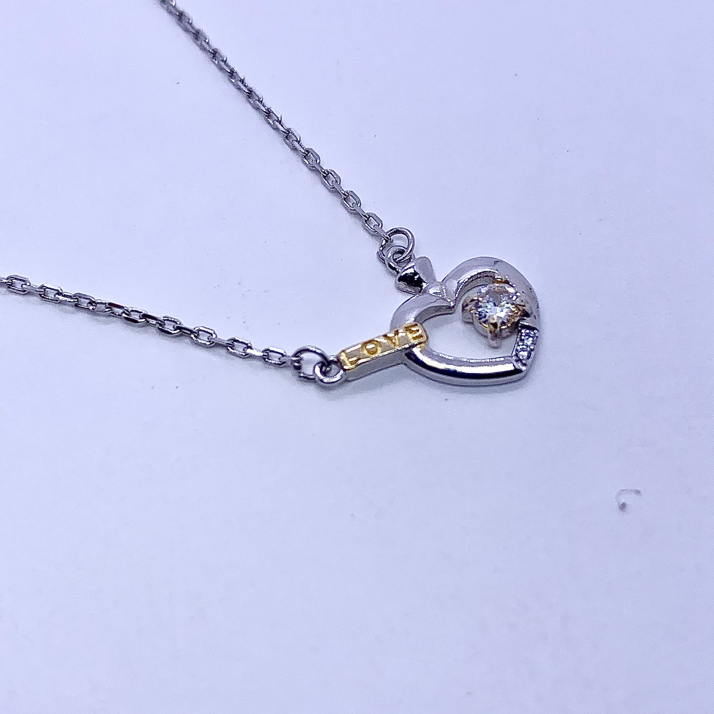 Heart Love Necklace Pendant - Silver Jewelery 925