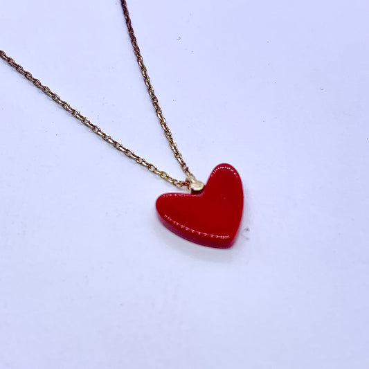 Red Heart Necklace Pendant - Silver Jewelery 925