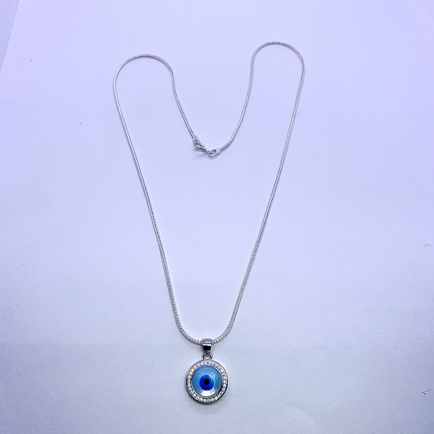 Evil Eye Necklace Pendant - Silver Jewelery 925