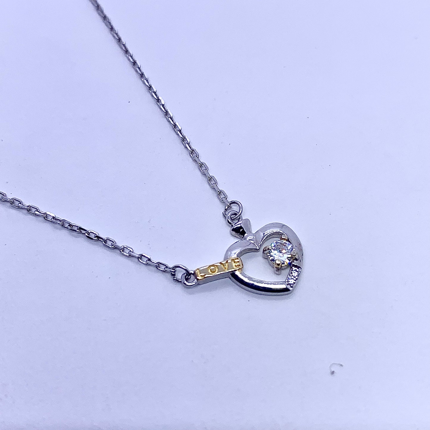 Heart Love Necklace Pendant - Silver Jewelery 925
