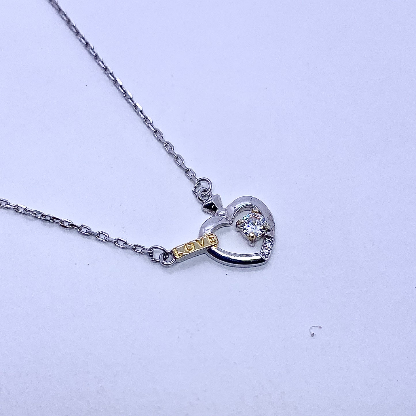 Heart Love Necklace Pendant - Silver Jewelery 925