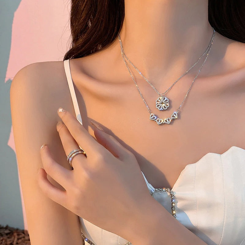 Pure Silver Magnet Necklace 2 in 1 - Silver Jewelery 925