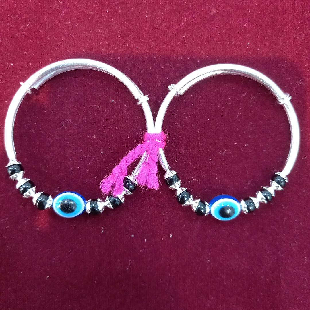 Kids Kada Evil Eye Adjustable - Silver Jewelery 925