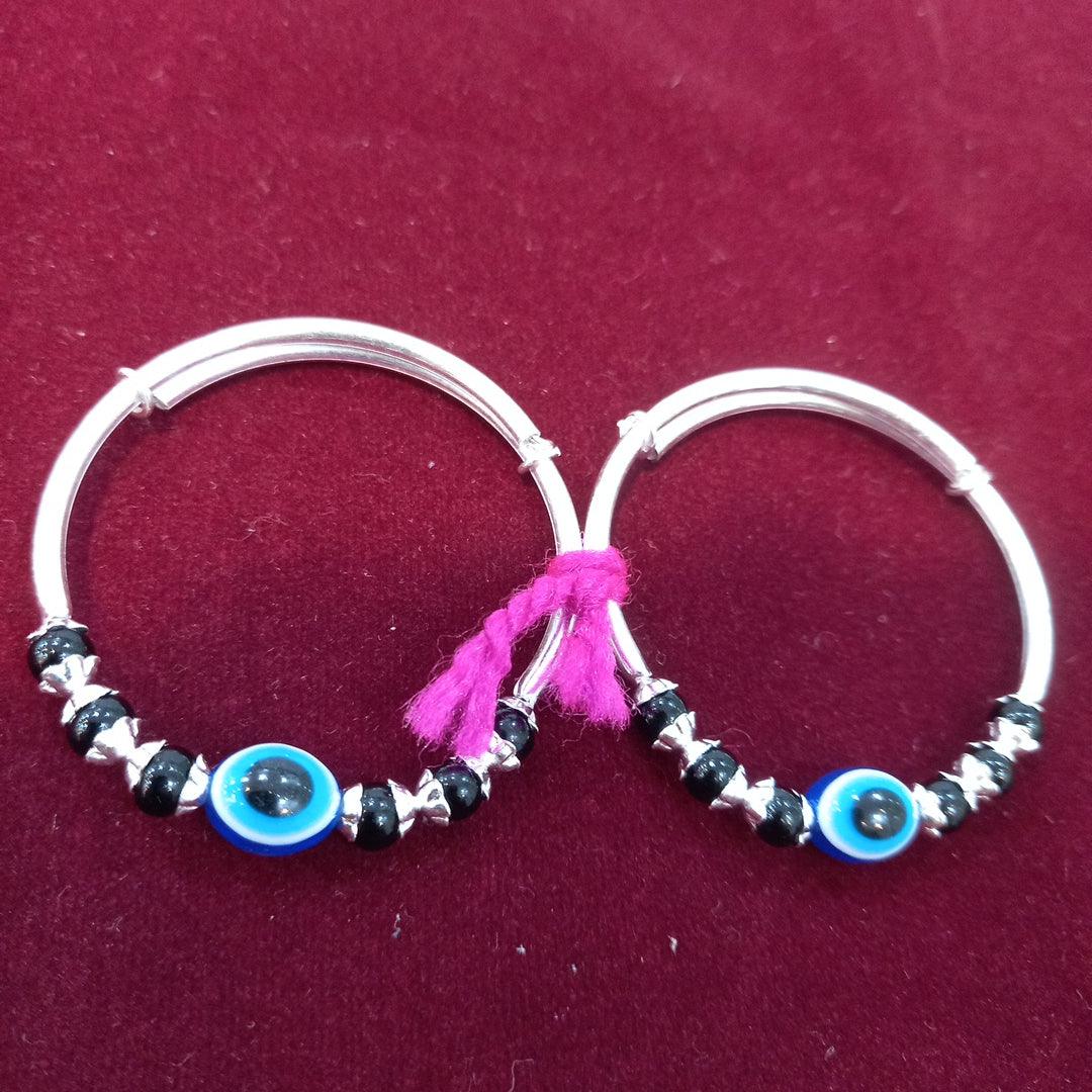 Kids Kada Evil Eye Adjustable - Silver Jewelery 925