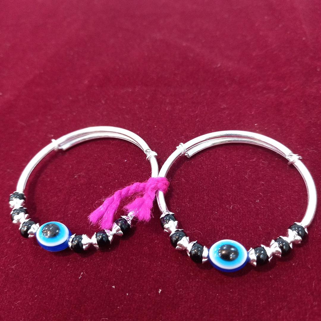 Kids Kada Evil Eye Adjustable - Silver Jewelery 925