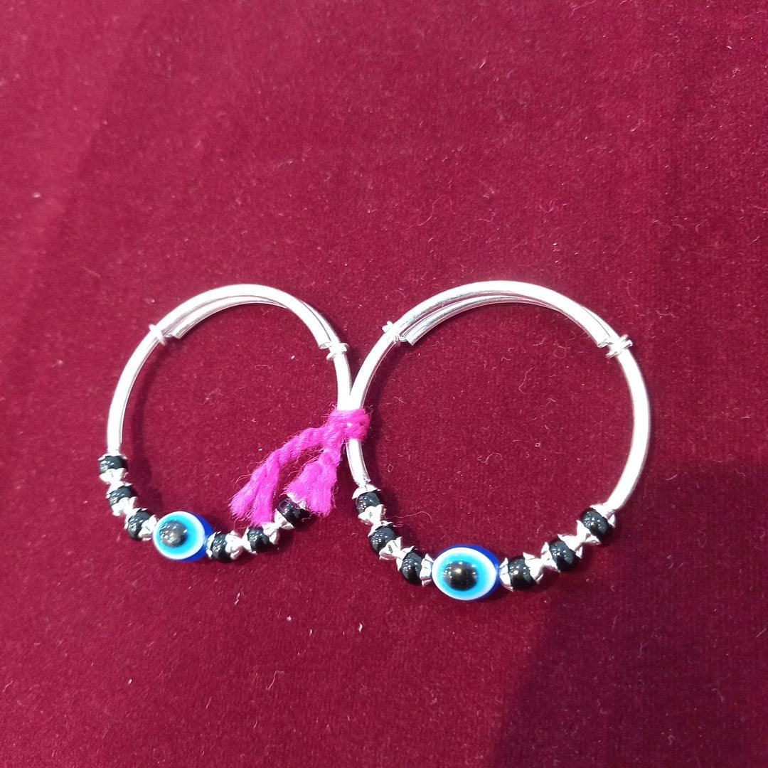 Kids Kada Evil Eye Adjustable - Silver Jewelery 925