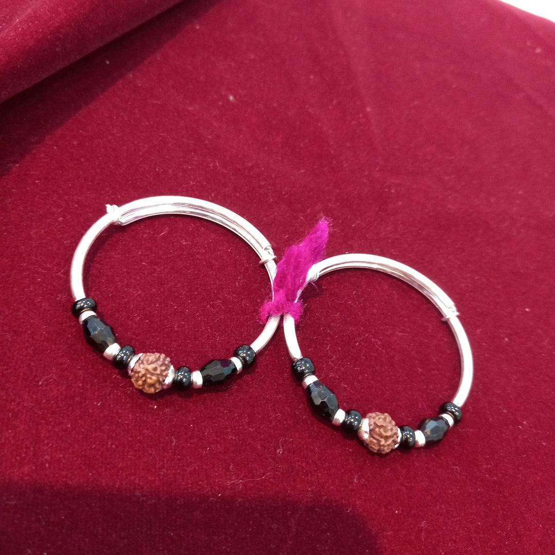 Kids Kada Rudraksh moti Adjustable - Silver Jewelery 925